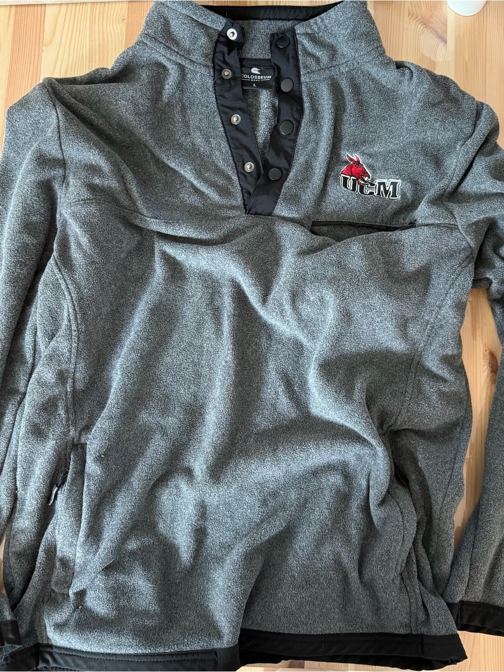 Colosseum UCM Gray Men's Snap-Front Fleece Pullover
